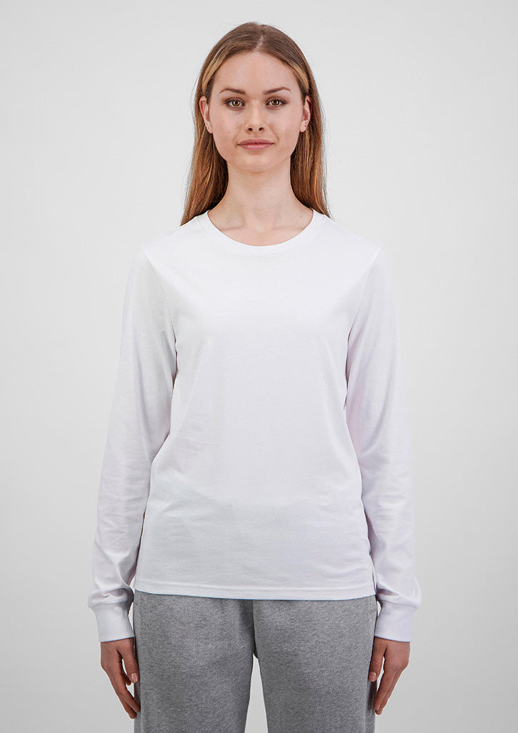 Good Mates Womens Basis Long Sleeve Tee - White
