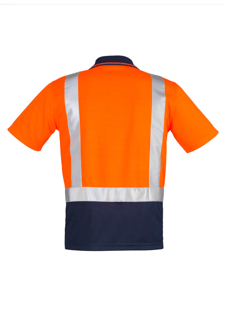 Mens Hi Vis Spliced Short Sleeve Polo - Shoulder Taped ZH233