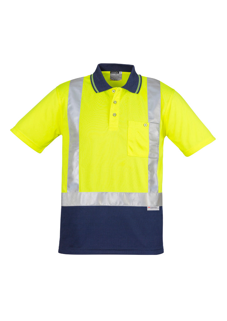 Mens Hi Vis Spliced Short Sleeve Polo - Shoulder Taped ZH233