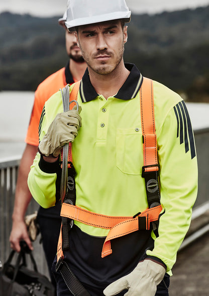 Mens Hi Vis Flux Long Sleeve Polo ZH310