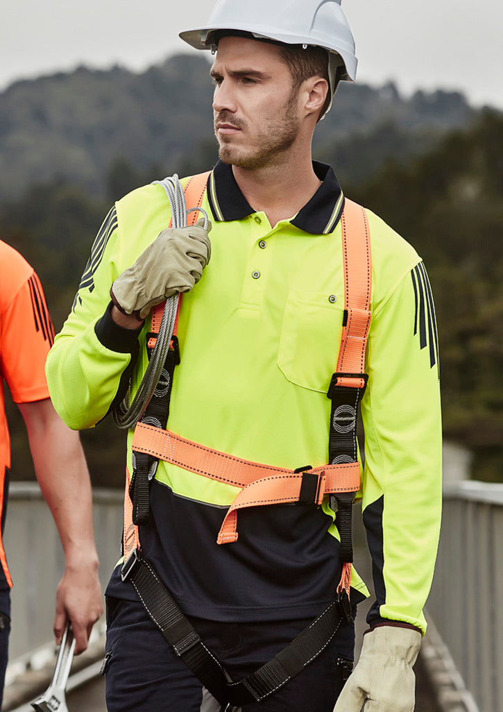 Mens Hi Vis Flux Long Sleeve Polo ZH310