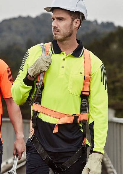 Mens Hi Vis Flux Long Sleeve Polo ZH310