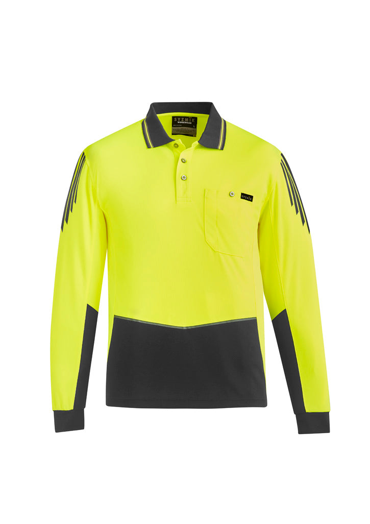 Mens Hi Vis Flux Long Sleeve Polo ZH310