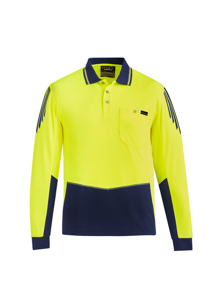 Mens Hi Vis Flux Long Sleeve Polo ZH310