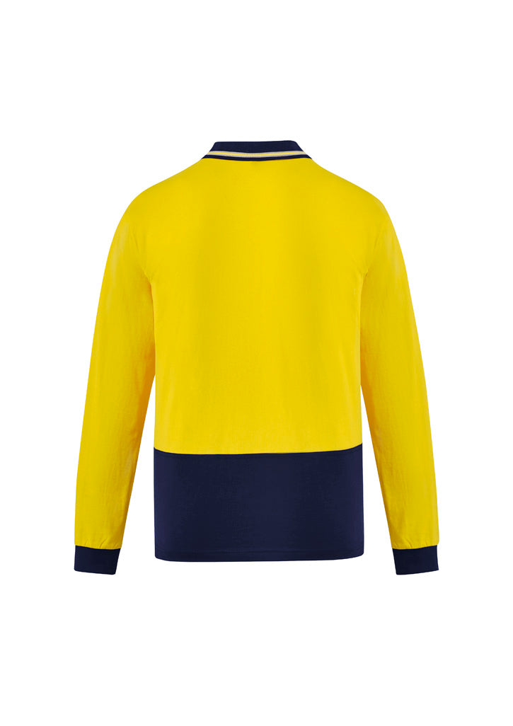 Mens Hi Vis Cotton Long Sleeve Polo ZH430