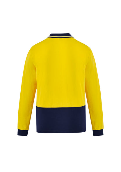 Mens Hi Vis Cotton Long Sleeve Polo ZH430