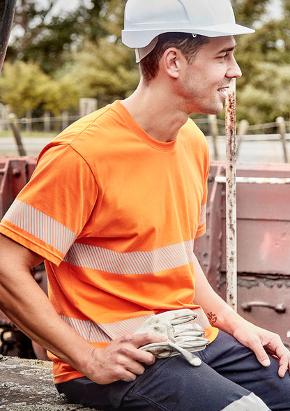 Mens Hi Vis Segmented Tape Cotton Tee Shirt ZH510