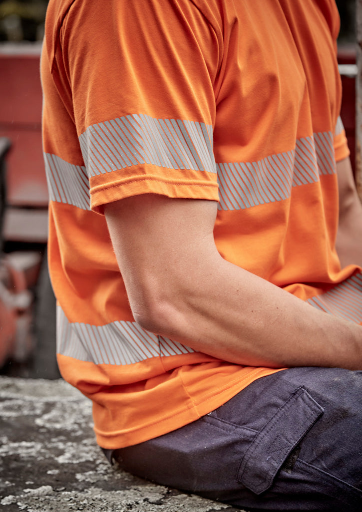Mens Hi Vis Segmented Tape Cotton Tee Shirt ZH510