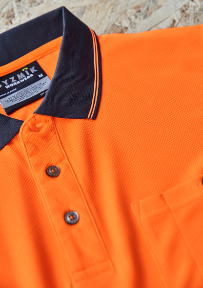 Unisex Hi Vis Segmented Tape Short Sleeve Polo ZH535