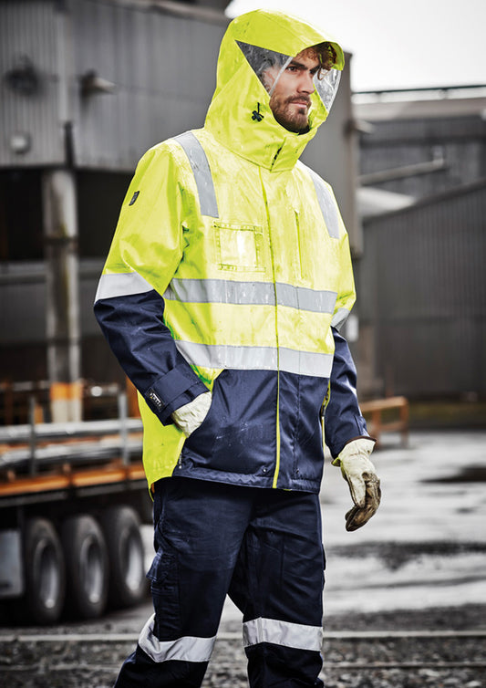 Mens Hi Vis 4 In 1 Waterproof Jacket ZJ532