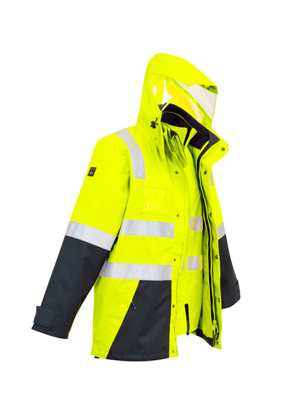 Mens Hi Vis 4 In 1 Waterproof Jacket ZJ532