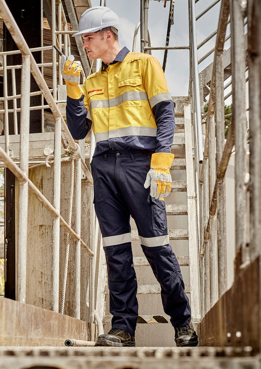 Mens Orange Flame Taped Cargo Pant (Stout) ZP521S