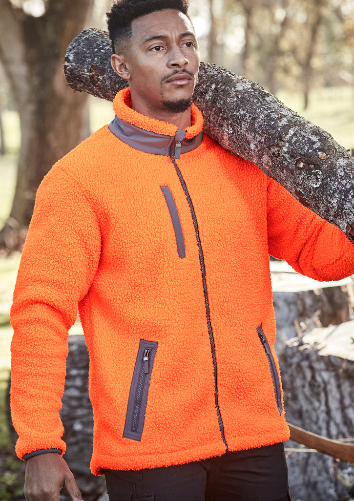 Syzmik Unisex Streetworx Full Zip Sherpa Fleece - Orange