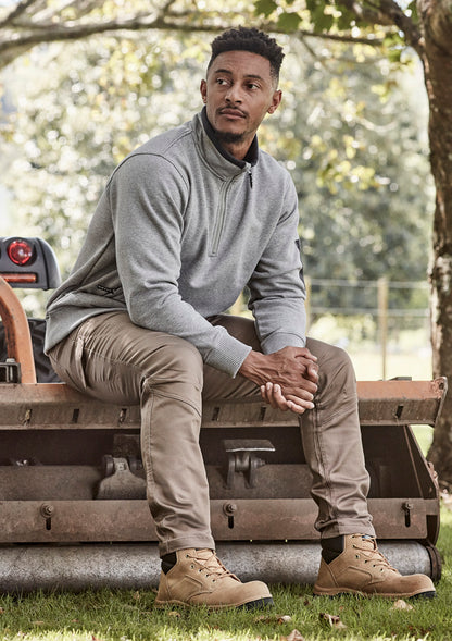 Syzmik Unisex 1/4 Zip Brushed Fleece Pullover - Grey Marle/Charcoal