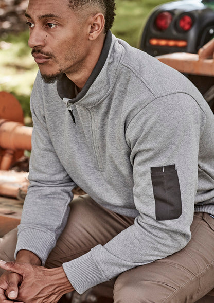 Syzmik Unisex 1/4 Zip Brushed Fleece Pullover - Grey Marle/Charcoal