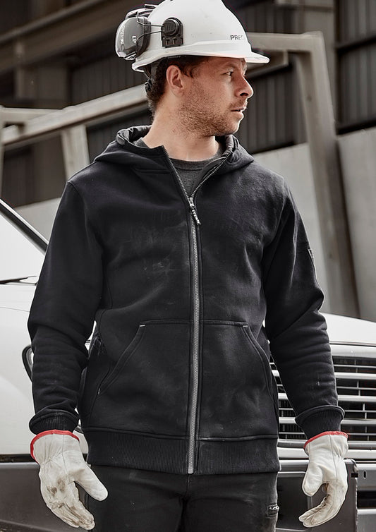 Syzmik Unisex Zip Front Multi-Pocket Hoodie - Black/Charcoal