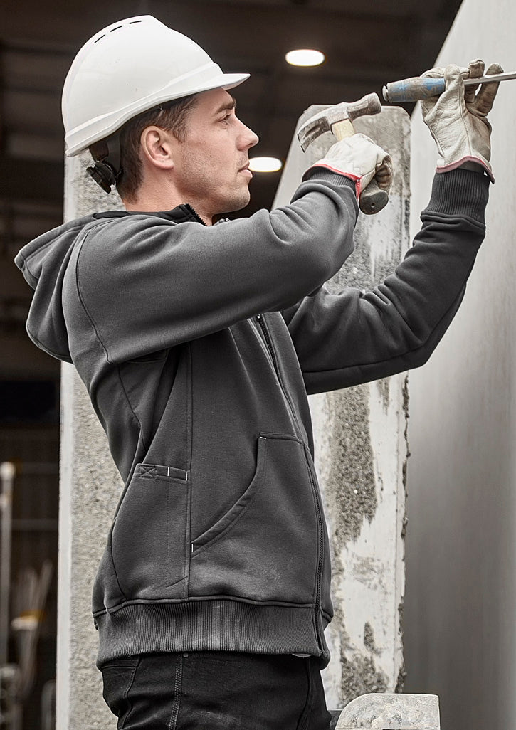 Syzmik Unisex Zip Front Multi-Pocket Hoodie - Charcoal/Black