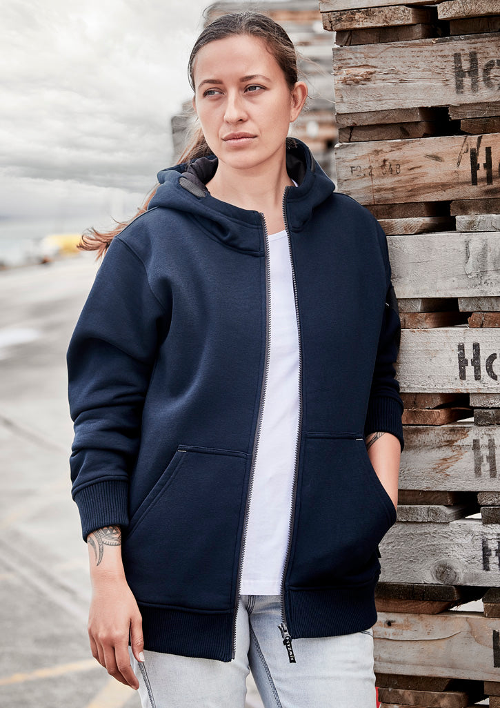 Syzmik Unisex Zip Front Multi-Pocket Hoodie - Navy/Charcoal