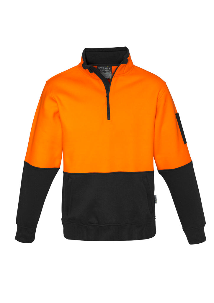 Syzmik Unisex Hi Vis 1/2 Zip Pullover - Orange/Black