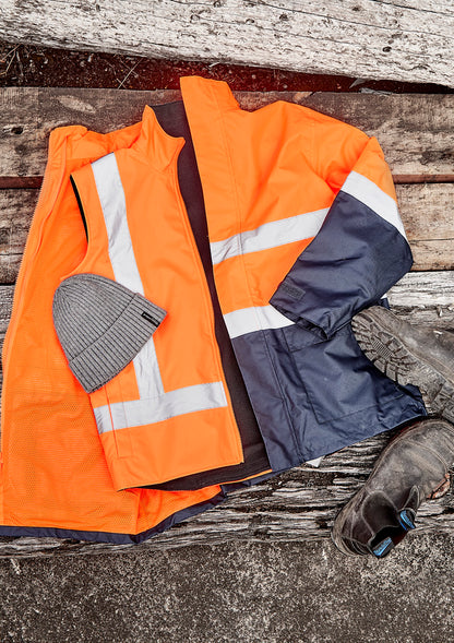 Syzmik Unisex Hi Vis Waterproof Reversible Vest - Orange