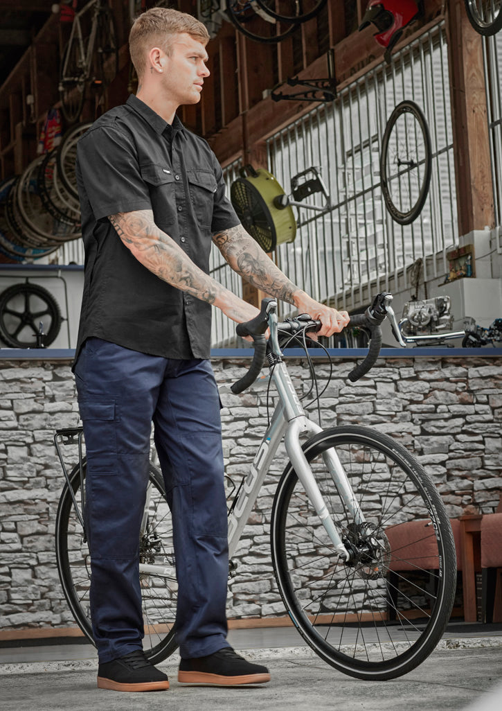 Syzmik Mens Midweight Drill Cargo Pant (Stout) - Black