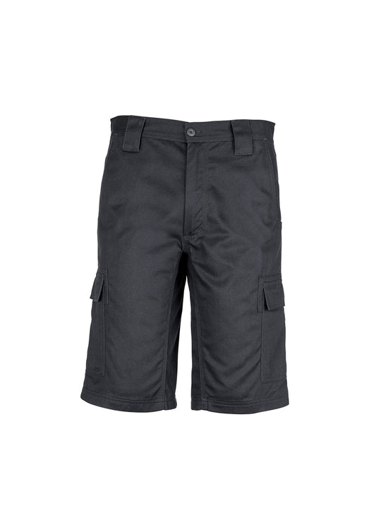 Syzmik Mens Midweight Drill Cargo Short - Black