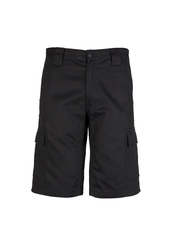 Syzmik Mens Midweight Drill Cargo Short - Black