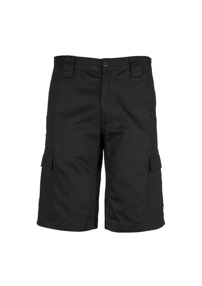 Syzmik Mens Midweight Drill Cargo Short - Black
