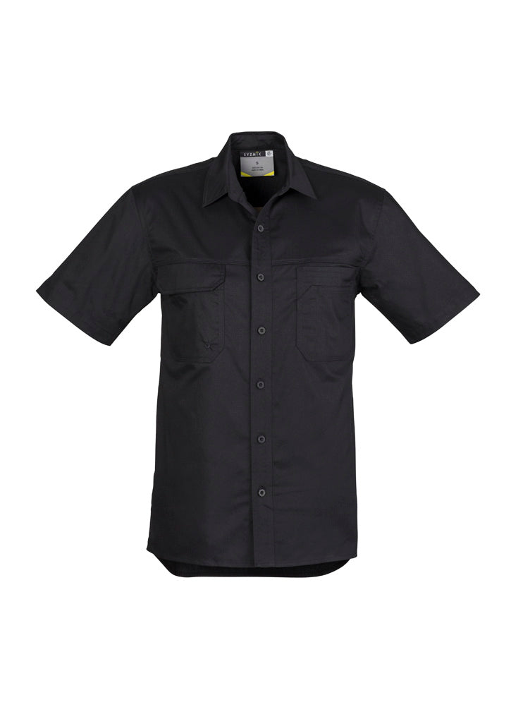 Syzmik Mens Lightweight Tradie Short Sleeve Shirt - Black
