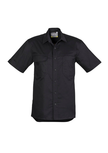 Syzmik Mens Lightweight Tradie Short Sleeve Shirt - Black