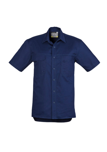 Syzmik Mens Lightweight Tradie Short Sleeve Shirt - Blue