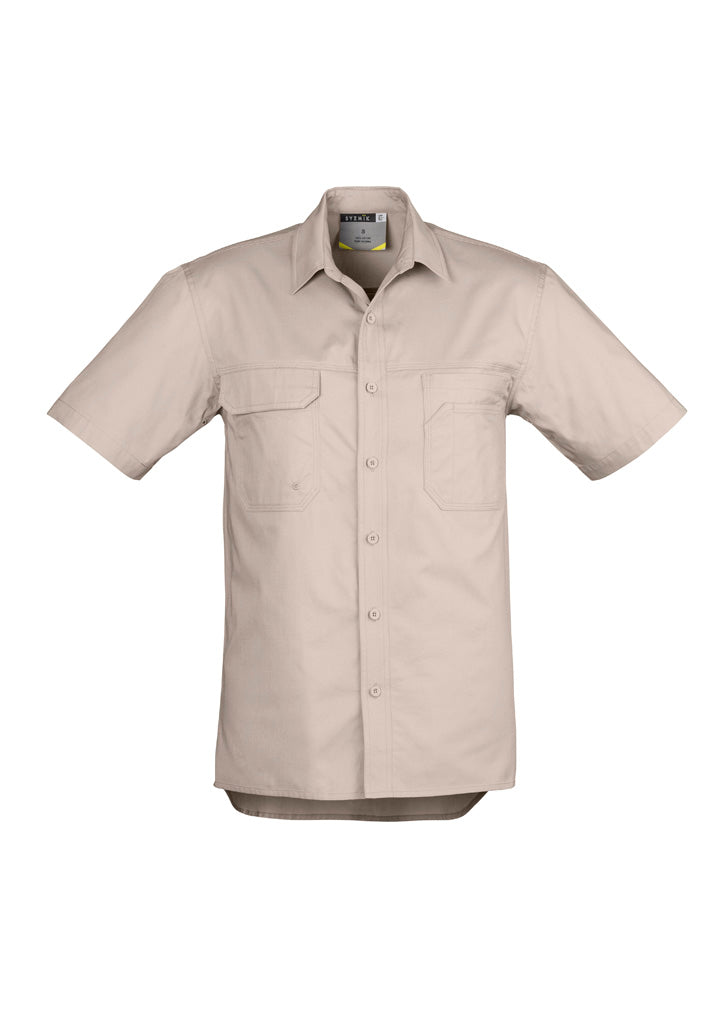 Syzmik Mens Lightweight Tradie Short Sleeve Shirt - Sand