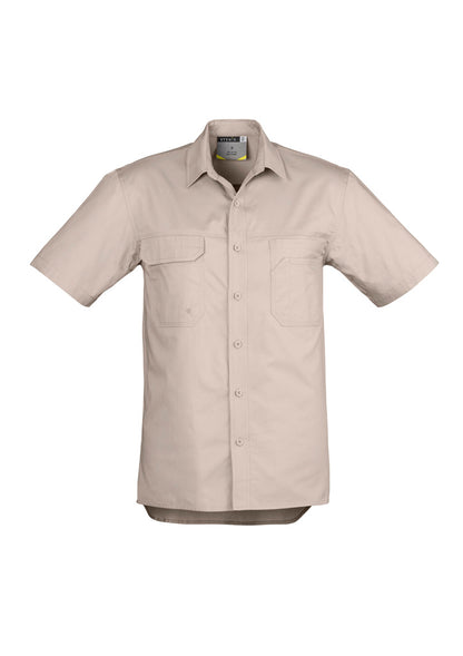Syzmik Mens Lightweight Tradie Short Sleeve Shirt - Sand