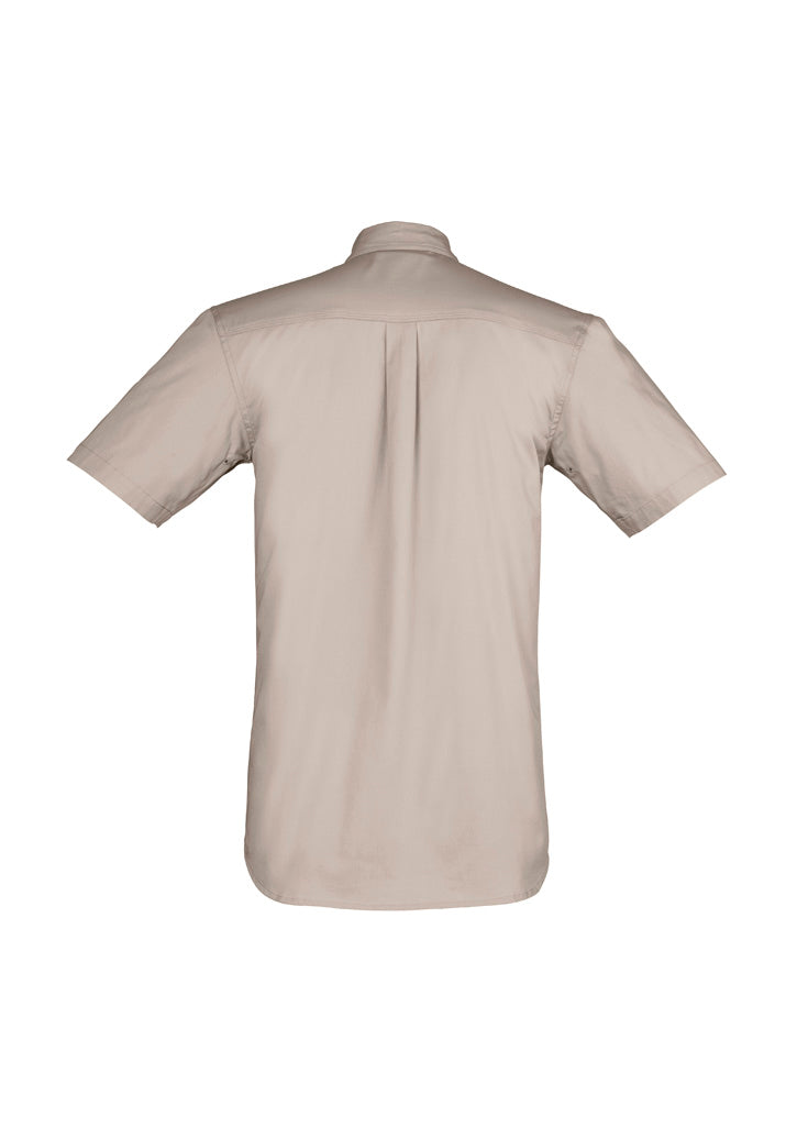 Syzmik Mens Lightweight Tradie Short Sleeve Shirt - Sand
