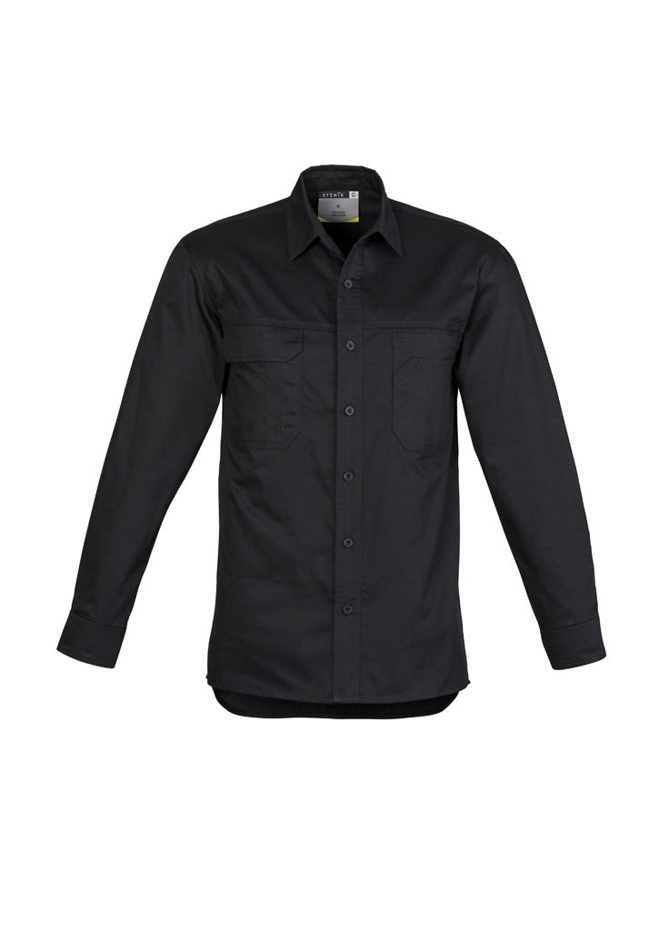 Syzmik Mens Lightweight Tradie Long Sleeve Shirt - Black