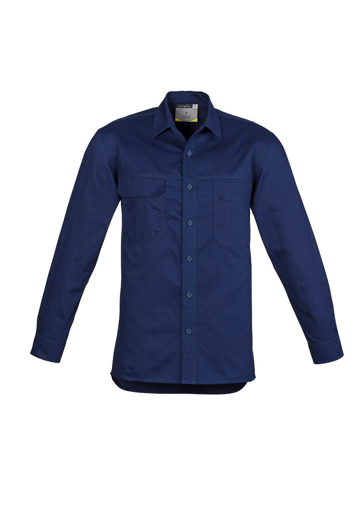 Syzmik Mens Lightweight Tradie Long Sleeve Shirt - Blue