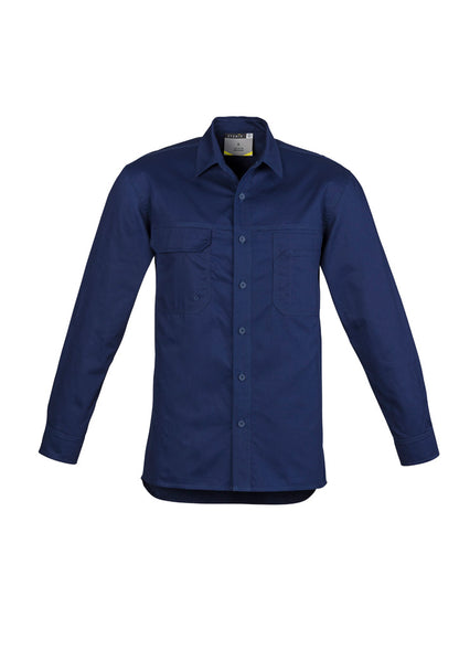 Syzmik Mens Lightweight Tradie Long Sleeve Shirt - Blue