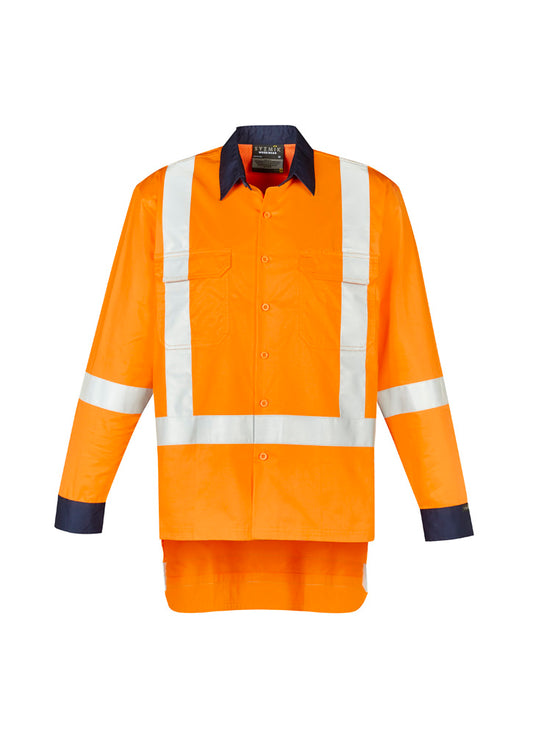 Syzmik Mens TTMC-W23 X Back Work Shirt - Orange/Navy
