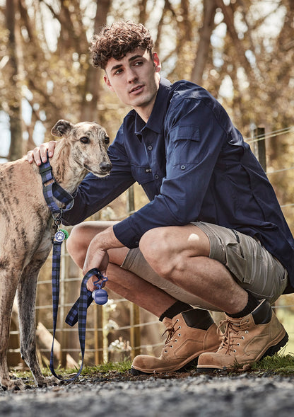 Syzmik Mens Rugged Cooling Long Sleeve Shirt - Navy