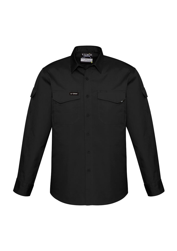 Syzmik Mens Rugged Cooling Long Sleeve Shirt - Black