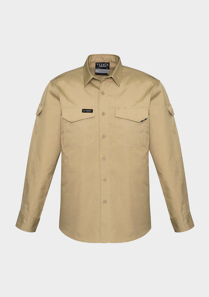 Syzmik Mens Rugged Cooling Long Sleeve Shirt - Khaki