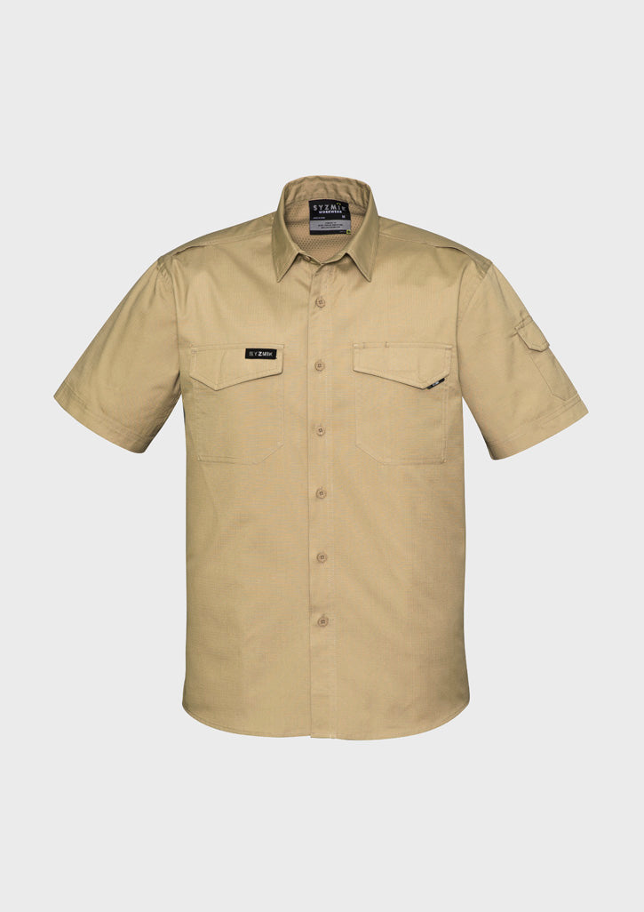 Syzmik Mens Rugged Cooling Short Sleeve Shirt - Khaki