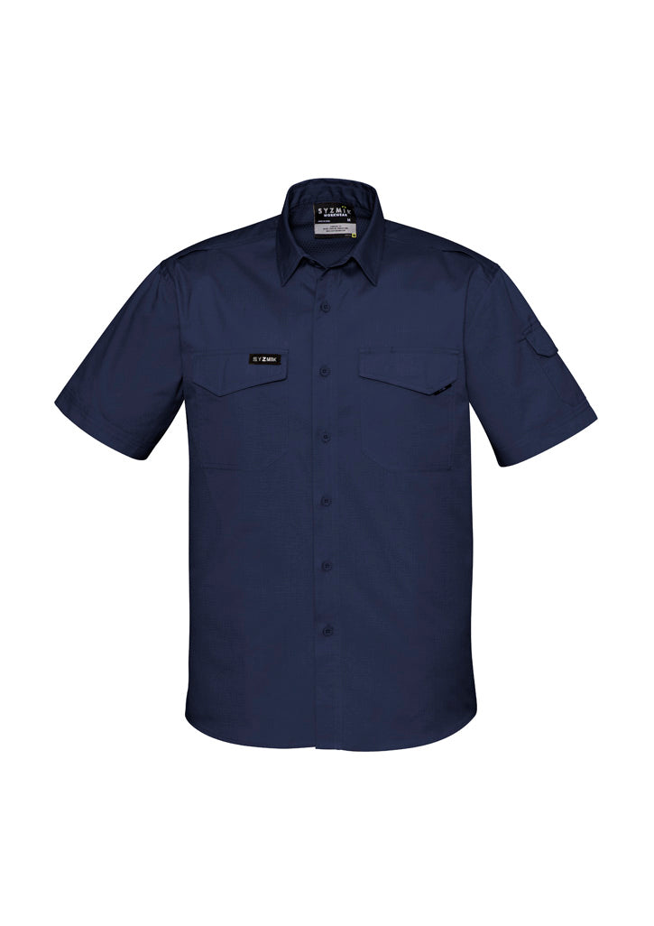 Syzmik Mens Rugged Cooling Short Sleeve Shirt - Navy