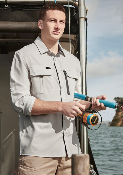 Syzmik Mens Outdoor Long Sleeve Shirt - Natural