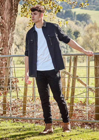 Syzmik Mens Outdoor Long Sleeve Shirt - Black