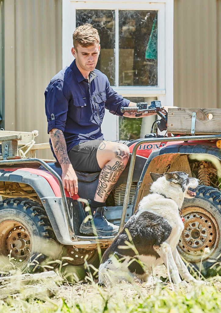 Syzmik Mens Outdoor Long Sleeve Shirt - Navy