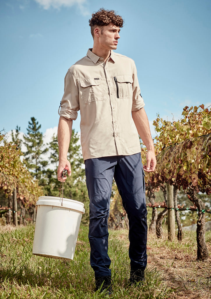 Syzmik Mens Outdoor Long Sleeve Shirt - Sand