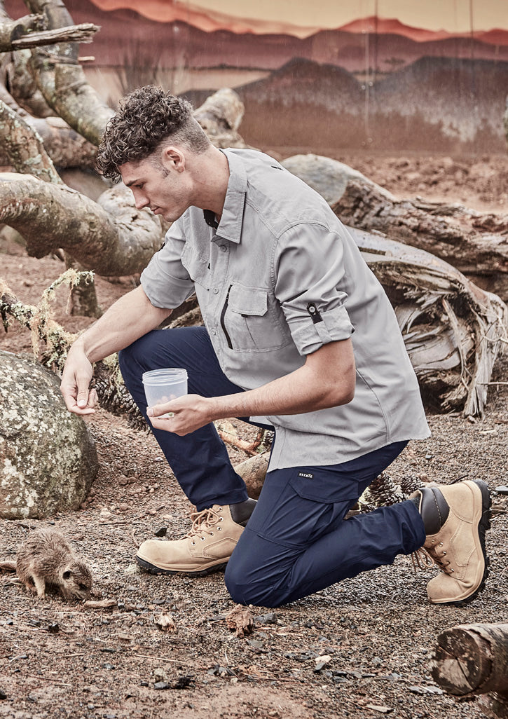 Syzmik Mens Outdoor Long Sleeve Shirt - Stone
