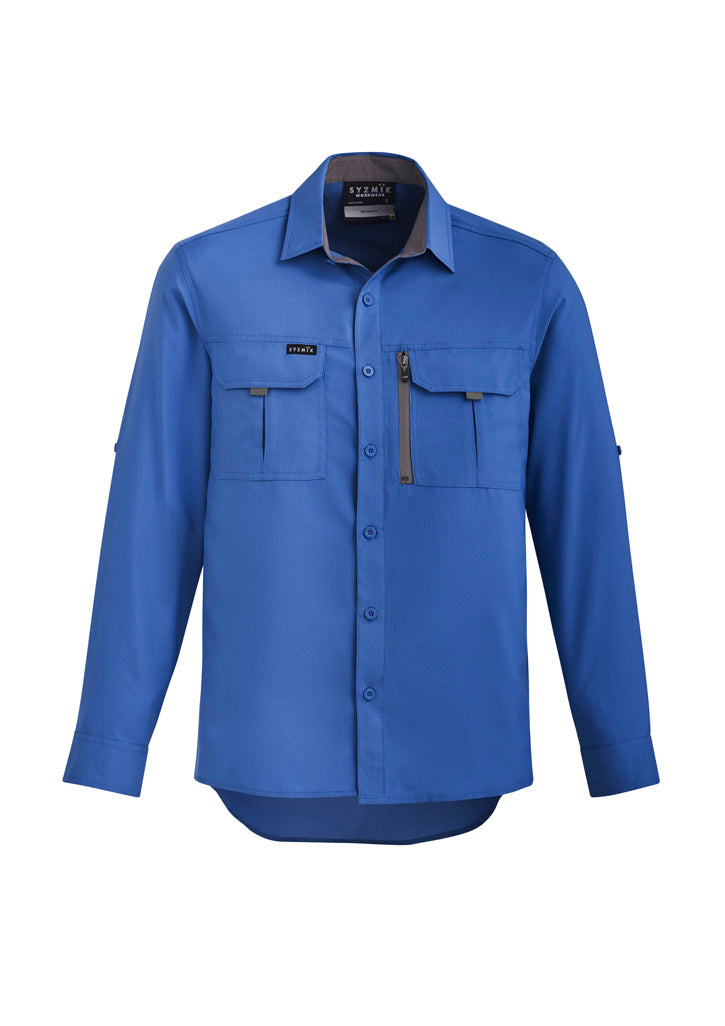 Syzmik Mens Outdoor Long Sleeve Shirt - Blue