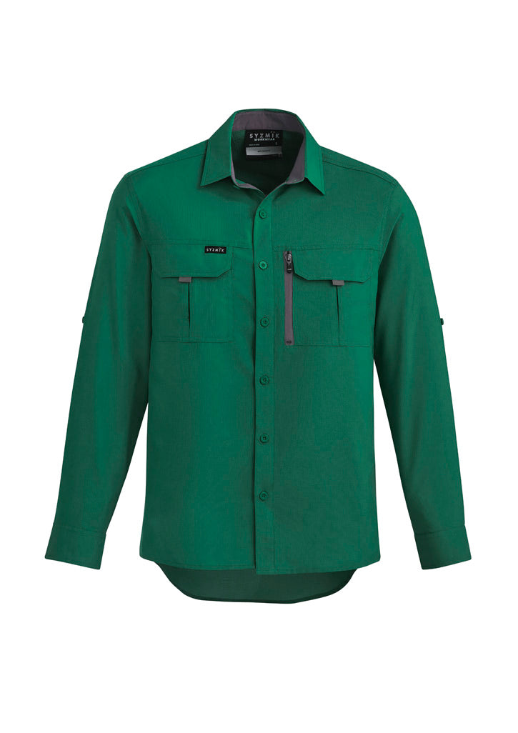 Syzmik Mens Outdoor Long Sleeve Shirt - Green